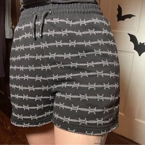 Bad Monday barbed wire print shorts